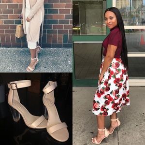 Nude clear heels